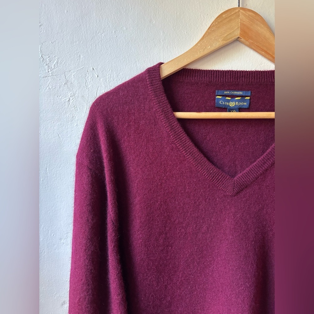Cashmere Oversized V-Neck Sweater by Club Room - Picture 4 of 9
